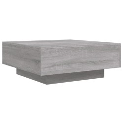 Table basse avec lumières LED sonoma gris 80x80x31 cm 