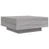 Table basse avec lumières LED sonoma gris 80x80x31 cm 