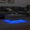 Table basse avec lumières LED sonoma gris 80x80x31 cm 
