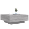 Table basse avec lumières LED sonoma gris 80x80x31 cm 