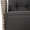 Ensemble à manger de jardin 3 pcs coussins gris résine tressée 