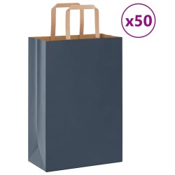 Sacs en papier 50 pcs avec poignées bleu 21x11x31 cm 