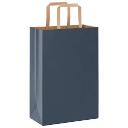 Sacs en papier 50 pcs avec poignées bleu 21x11x31 cm 