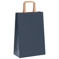Sacs en papier 50 pcs avec poignées bleu 21x11x31 cm 