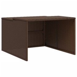 Garage pour robot tondeuse marron 86x90x52/57 cm résine tressée 