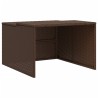 Garage pour robot tondeuse marron 86x90x52/57 cm résine tressée 