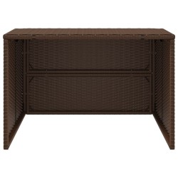 Garage pour robot tondeuse marron 86x90x52/57 cm résine tressée 