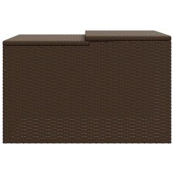 Garage pour robot tondeuse marron 86x90x52/57 cm résine tressée 