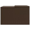 Garage pour robot tondeuse marron 86x90x52/57 cm résine tressée 