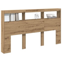 Armoire tête de lit avec LED chêne artisanal 180x17x102 cm 