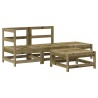 Salon de jardin 4 pcs avec coussins bois de pin imprégné 