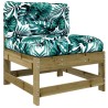 Salon de jardin 4 pcs avec coussins bois de pin imprégné 