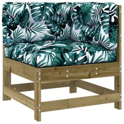 Salon de jardin 4 pcs avec coussins bois de pin imprégné 