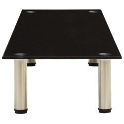 Meuble TV Noir 120x35x17 cm Verre trempé 