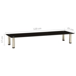 Meuble TV Noir 120x35x17 cm Verre trempé 