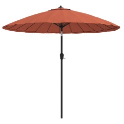 Parasol d'extérieur et mât avec aluminium 270 cm terre cuite 