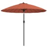 Parasol d'extérieur et mât avec aluminium 270 cm terre cuite 