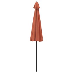 Parasol d'extérieur et mât avec aluminium 270 cm terre cuite 