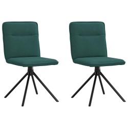 Chaises à manger lot de 2 vert foncé tissu 
