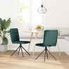 Chaises à manger lot de 2 vert foncé tissu 