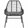 Ensemble à manger de jardin et coussins 5 pcs noir rotin verre 