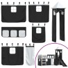 Lit superposé sans matelas avec toboggan blanc noir 90x200 cm 