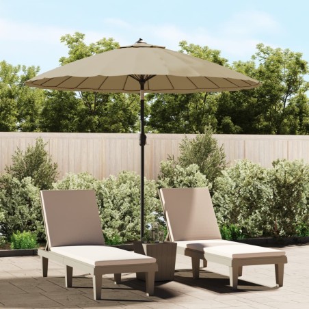 Parasol d'extérieur avec mât en aluminium 270 cm Taupe 