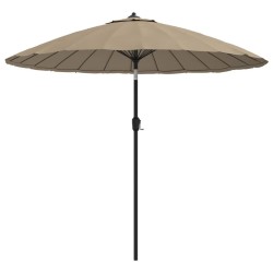Parasol d'extérieur avec mât en aluminium 270 cm Taupe 