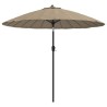 Parasol d'extérieur avec mât en aluminium 270 cm Taupe 
