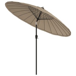 Parasol d'extérieur avec mât en aluminium 270 cm Taupe 