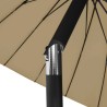 Parasol d'extérieur avec mât en aluminium 270 cm Taupe 