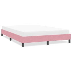 Cadre de lit sans matelas rose 140x220 cm velours 