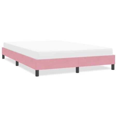 Cadre de lit sans matelas rose 140x220 cm velours 