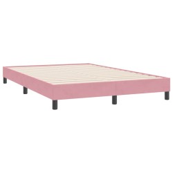 Cadre de lit sans matelas rose 140x220 cm velours 
