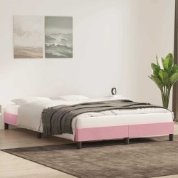 Cadre de lit sans matelas rose 140x220 cm velours 