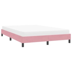 Cadre de lit sans matelas rose 140x220 cm velours 