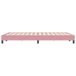 Cadre de lit sans matelas rose 140x220 cm velours 
