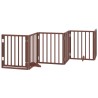 Barrière pour chiens avec porte 6 panneaux bois de peuplier 