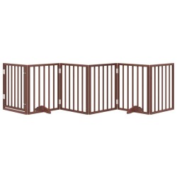 Barrière pour chiens avec porte 6 panneaux bois de peuplier 