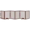 Barrière pour chiens avec porte 6 panneaux bois de peuplier 