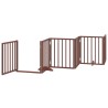 Barrière pour chiens avec porte 6 panneaux bois de peuplier 
