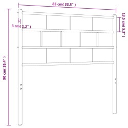 Tête de lit métal noir 80 cm 