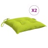 Coussins de chaise lot de 2 vert brillant 40x40x7 cm 