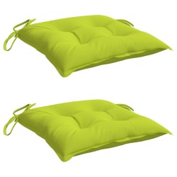 Coussins de chaise lot de 2 vert brillant 40x40x7 cm 