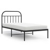 Cadre de lit métal sans matelas avec tête de lit noir 100x190cm 