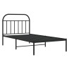 Cadre de lit métal sans matelas avec tête de lit noir 100x190cm 