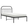 Cadre de lit métal sans matelas avec tête de lit noir 100x190cm 