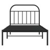 Cadre de lit métal sans matelas avec tête de lit noir 100x190cm 