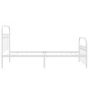 Cadre de lit métal sans matelas et pied de lit blanc 107x203 cm 