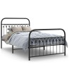 Cadre de lit métal sans matelas avec pied de lit noir 107x203cm 
